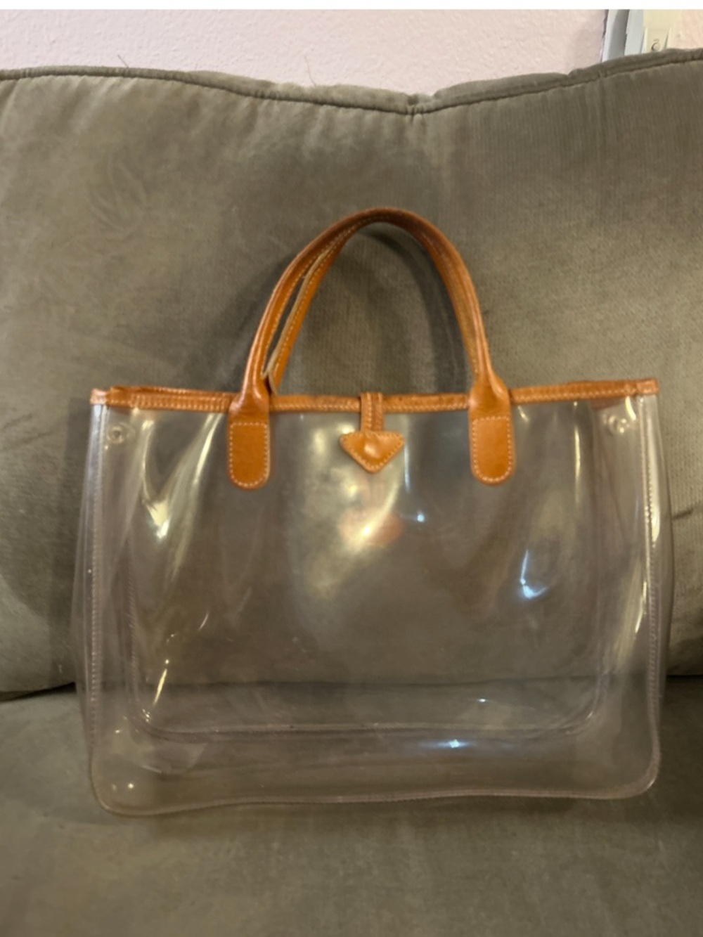 LONGCHAMP RARE PVC Clear Tan Leather Trim
Tote Bag Bamboo Bit Medium Transparent - Picture 6 of 16